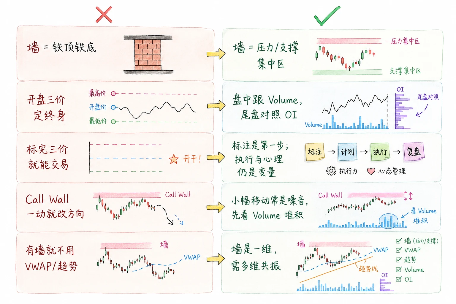 图 3-2  读期权墙的五个心态转变